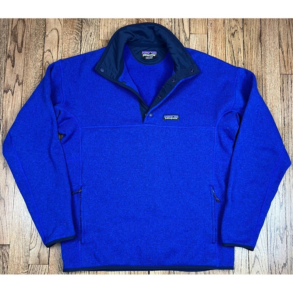 Patagonia Pull Over Blue T-Snap Better Sweater Fleece Jacket Men's Sz Medium